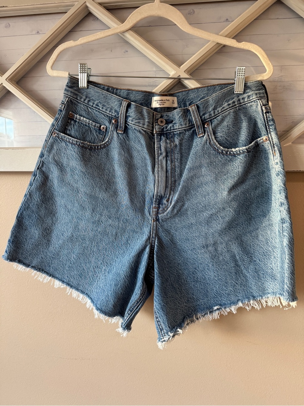 Abercrombie Fitch Jeans Shorts Womens 31 Blue The Loose High Rise 6" Blue NWT